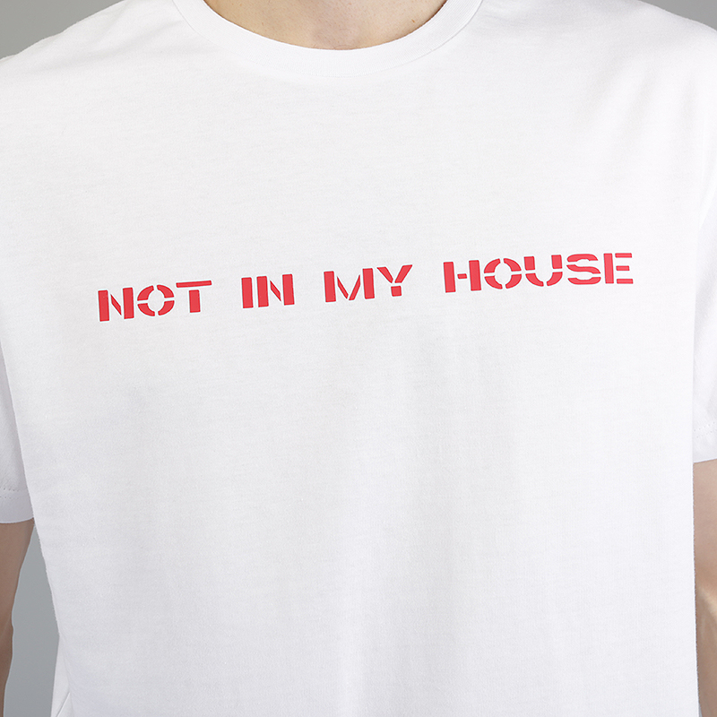 мужская белая футболка Hard Not In My House Not In My House-бел - цена, описание, фото 2